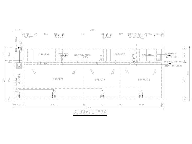废水预处理池工艺平面图