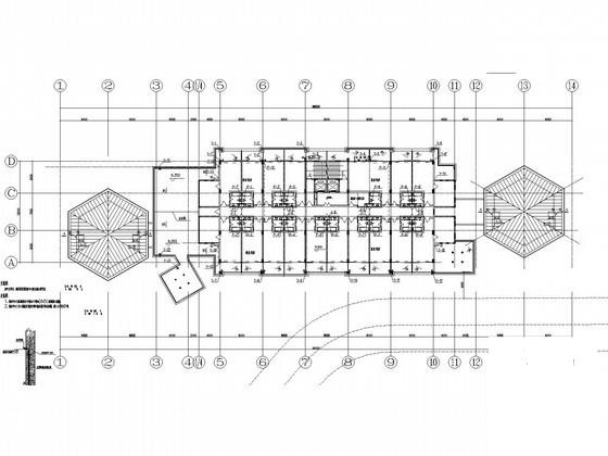 一份6层商业中心建筑给排水CAD图纸