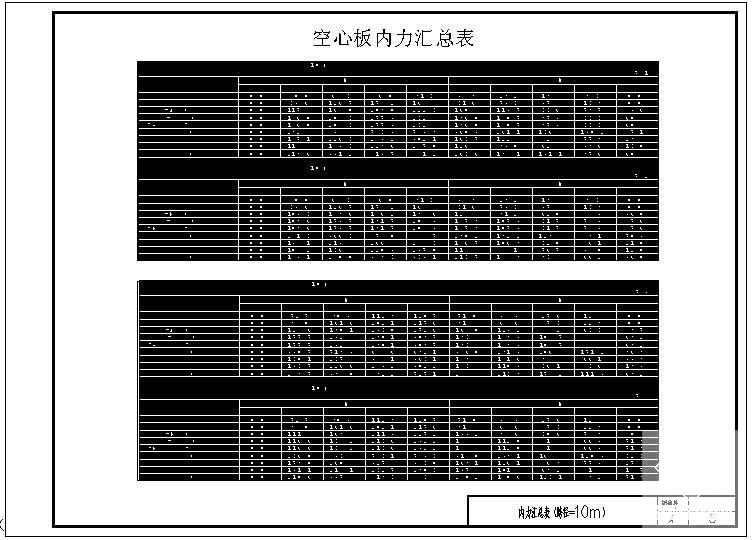 空心板内力汇总表cad - 1