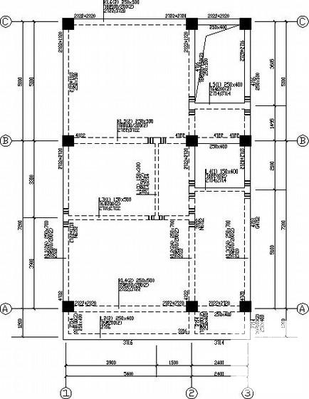框架结构楼板配筋图 - 2