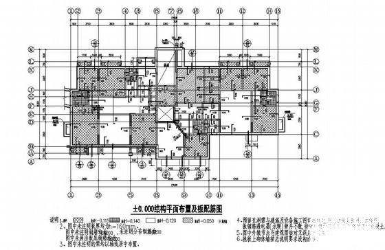 筏板平面配筋图 - 2