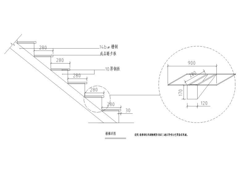 简易钢楼梯做法详图