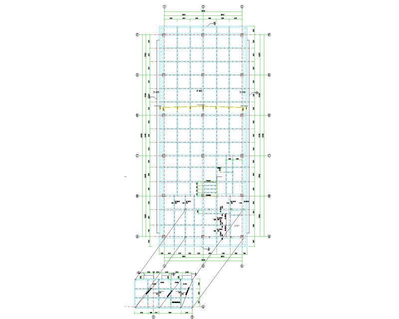 3#厂房屋面(21.450m)板配筋图