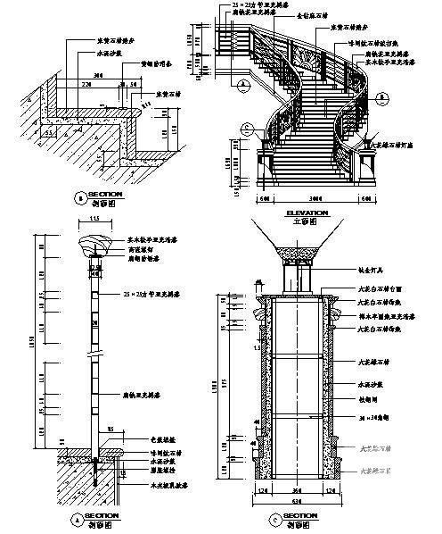 楼梯施工节点构造详图纸cad - 1