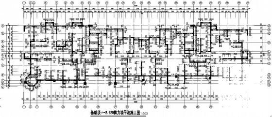 筏板平面配筋图 - 1