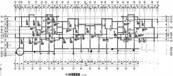 筏板平面配筋图 - 2