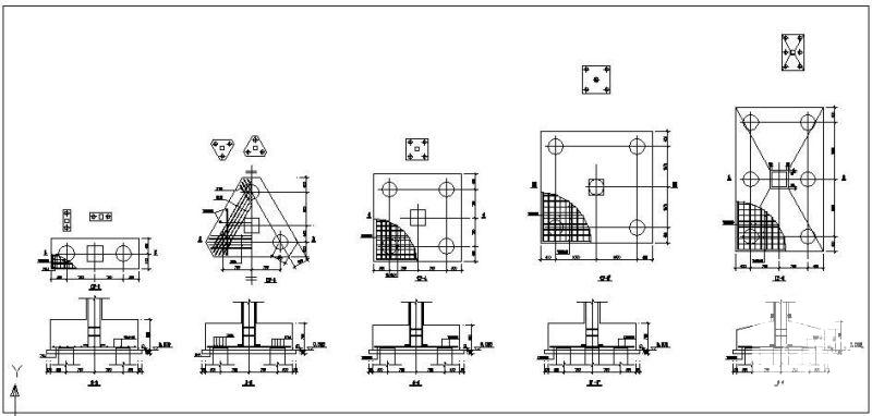 1-6桩承台标准节点构造详图纸cad - 1