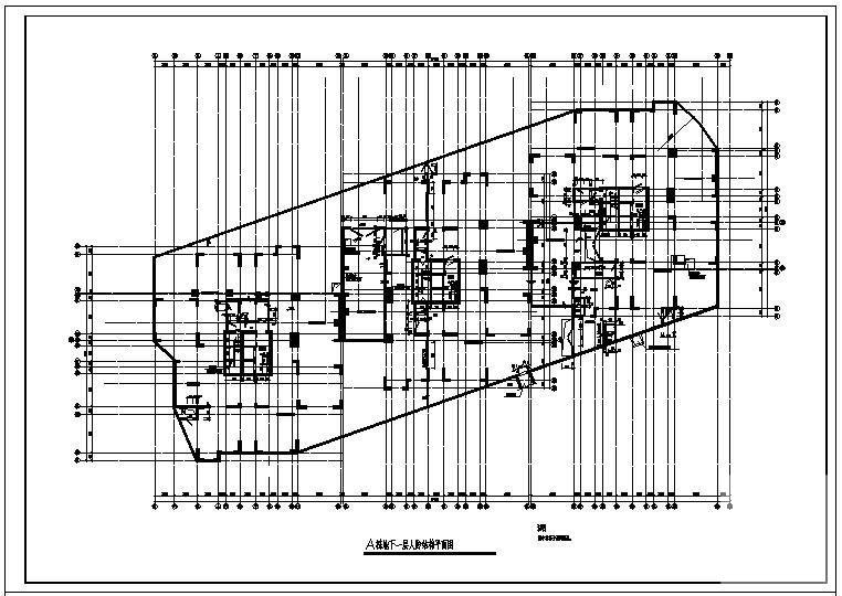 大楼地下1层人防结构平面节点构造详图纸cad - 1