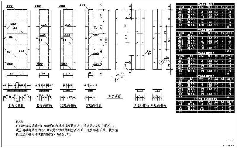 模板节点构造详图纸及材料明细表5cad - 1