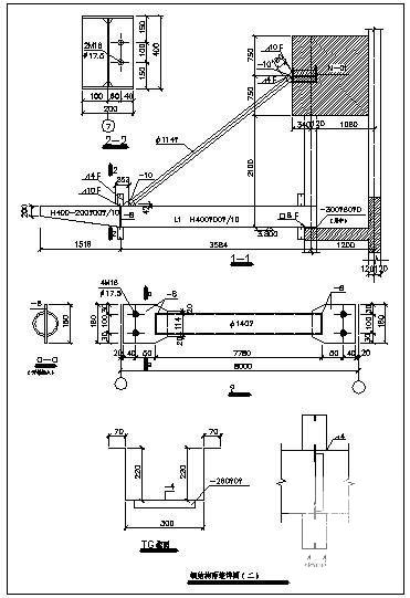钢结构雨篷节点构造详图纸cad - 1