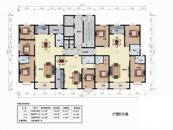 一梯三户住宅户型 - 1