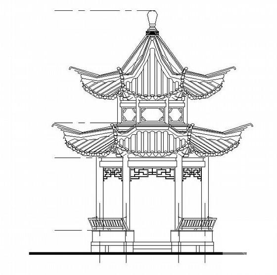 古建六角亭 - 1