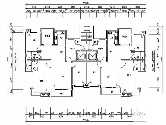 板式住宅户型平面图 - 1