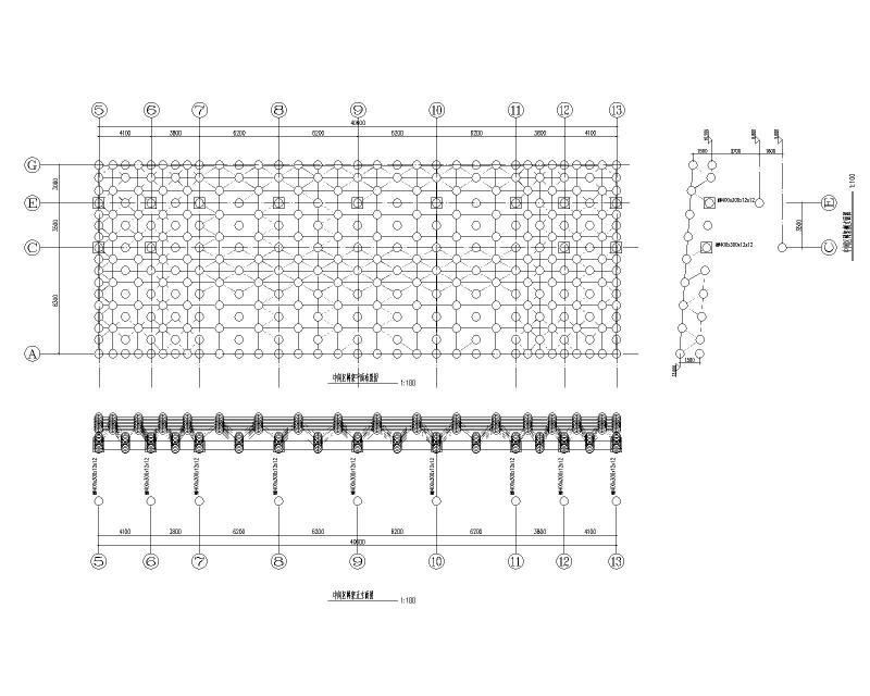 中间区网架平面布置图