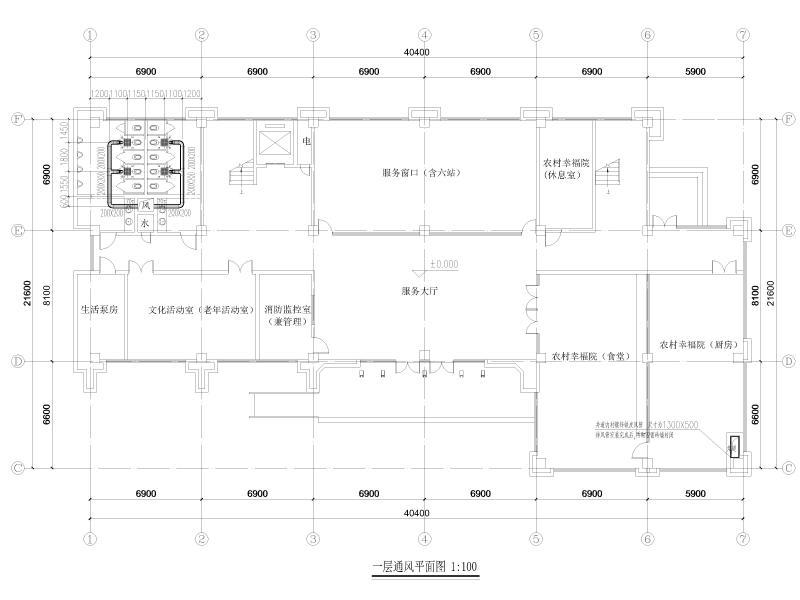 一层通风平面图