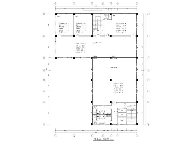 后勤服务楼二层平面图