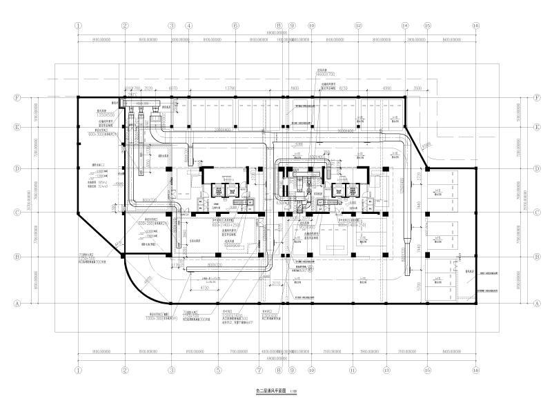 负二层通风平面图