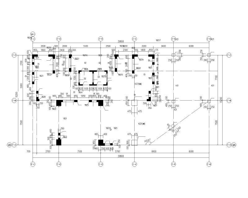 1#楼-0.300～5.350墙柱结构施工图
