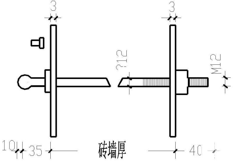 连墙件配料节点构造设计详图cad - 1