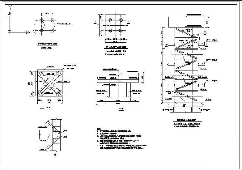 塔吊基础节点构造详图纸cad