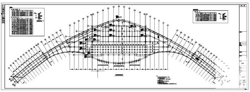 大型机场基础拉梁布置图纸及节点详图纸cad