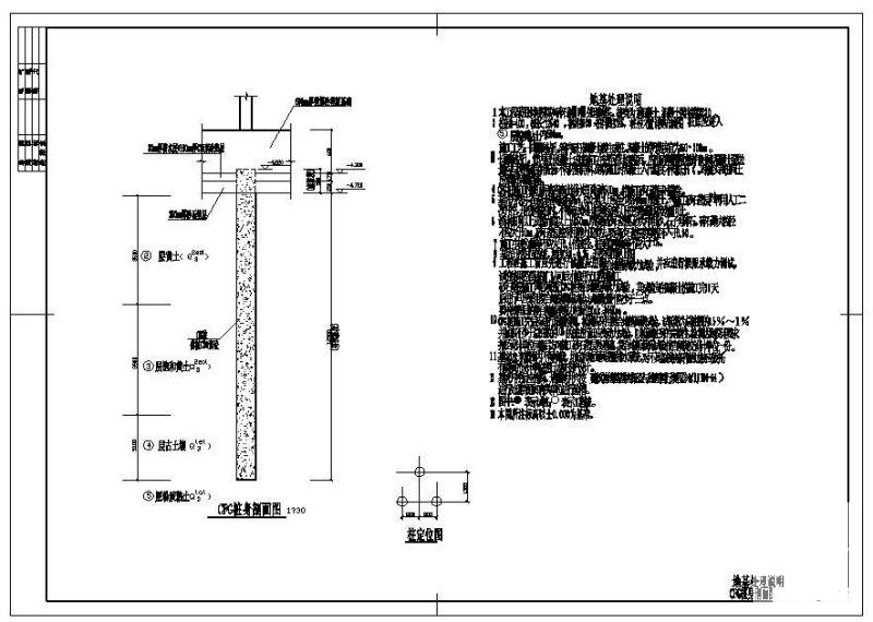 基处理说明及CFG桩节点详图纸cad