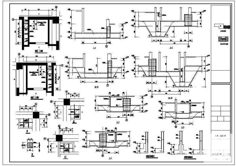大厦电梯井及基础节点构造详图纸cad