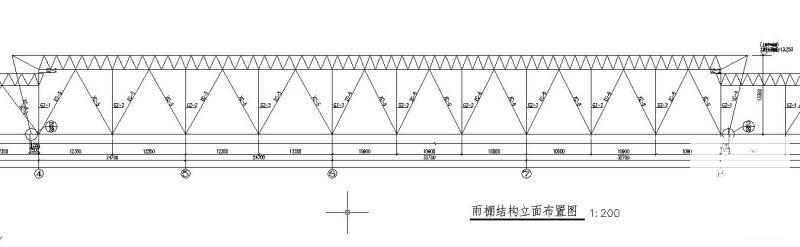 火车站雨篷结构设计节点构造详图纸cad布置图