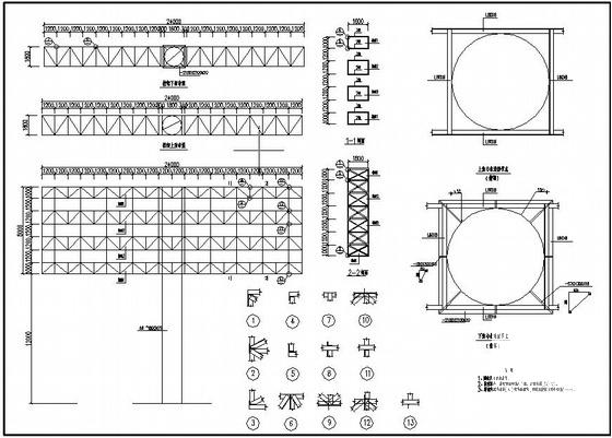 钢结构广告牌节点构造详图纸cad