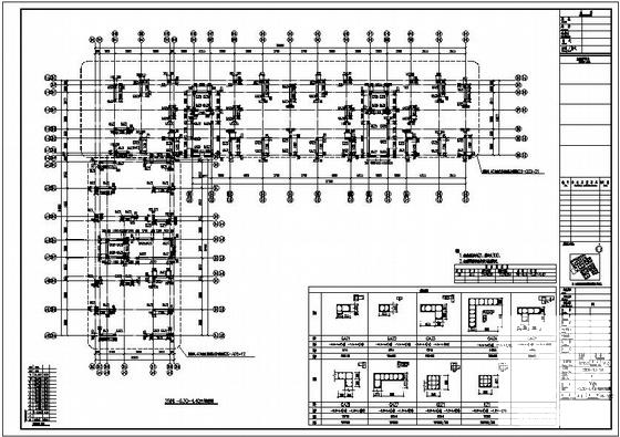 工程墙柱定位及配筋图纸cad