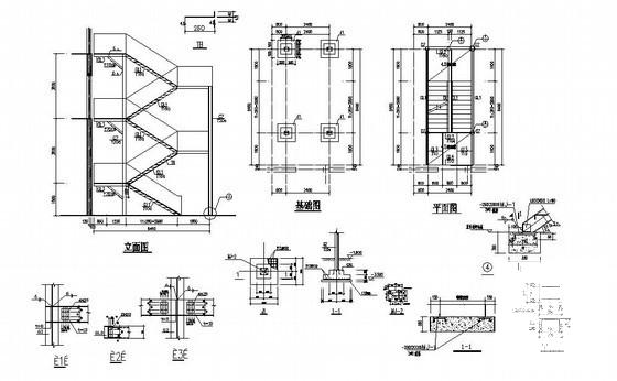 钢楼梯结构详图纸cad平面图