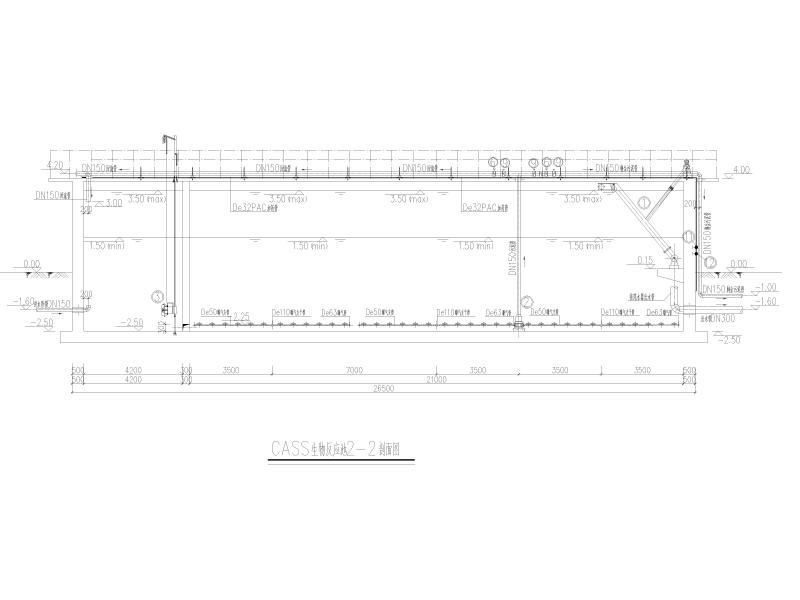 CASS生物反应池2-2剖面图