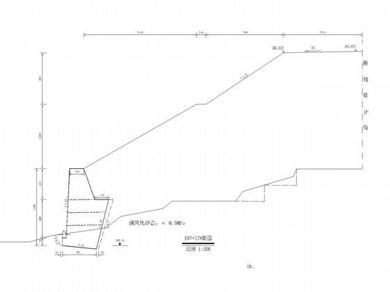 高速公路衡重式路堤墙设计CAD图纸(dwg)