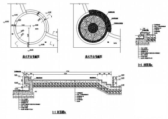 亲水平台详细施工dwg格式CAD图纸(节点详图)