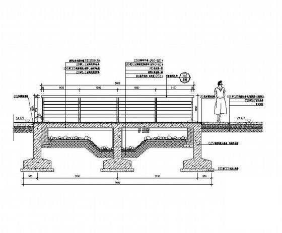 现代风格公园平桥施工dwg和CAD图纸(栏杆详图)