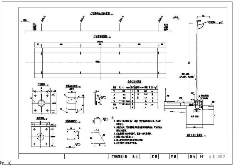 路灯CAD图纸(灯柱基础)(dwg)