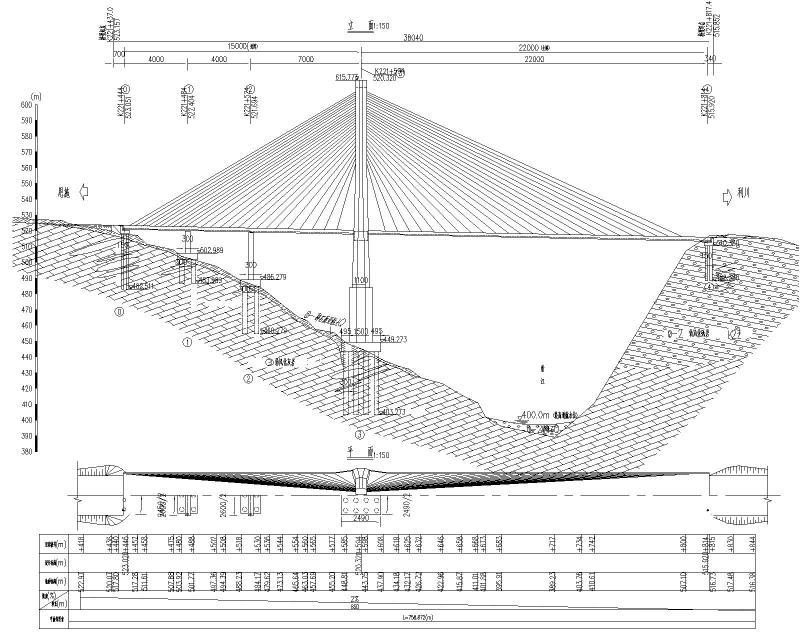 斜拉桥型布置图