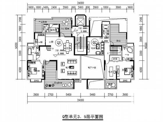 花园洋房户型图 - 4