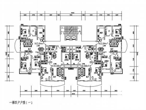 高层住宅户型图 - 1