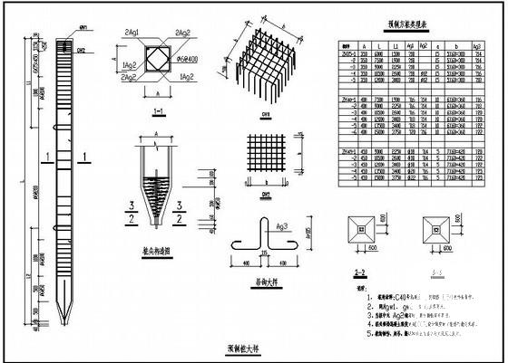 预制桩节点构造详图纸cad