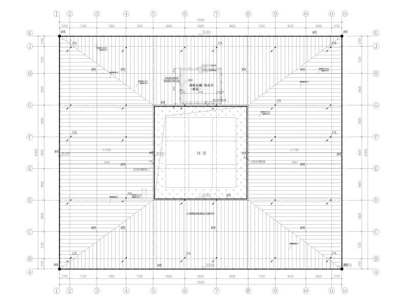 屋面层防雷平面图