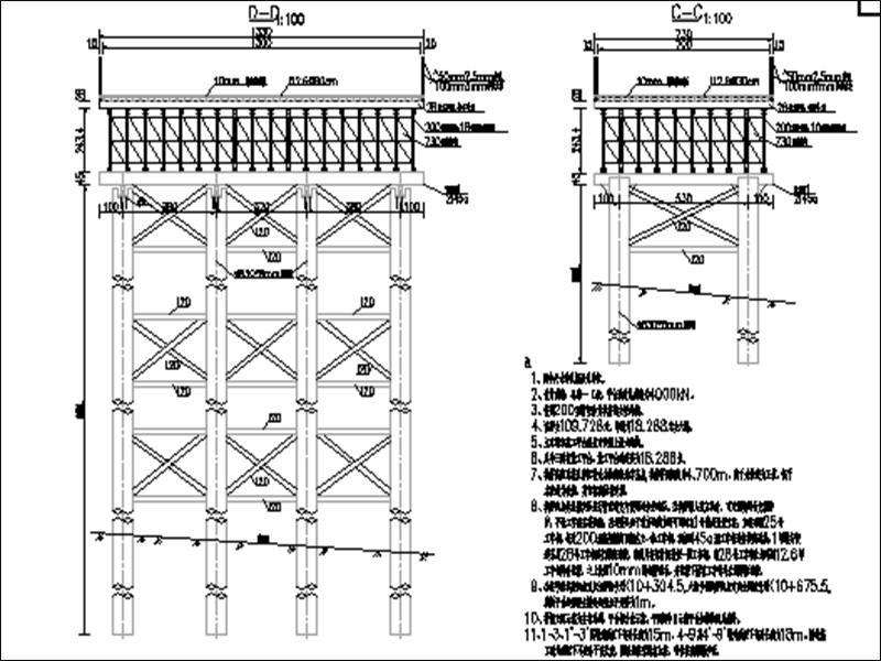 200型桁架栈桥总体布置图