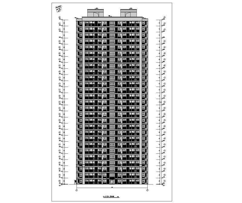 福建高层住宅现代典雅风立面分缝图2020 (6)