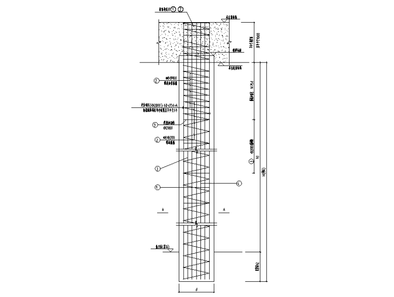 不扩底机械成孔灌注桩配筋图