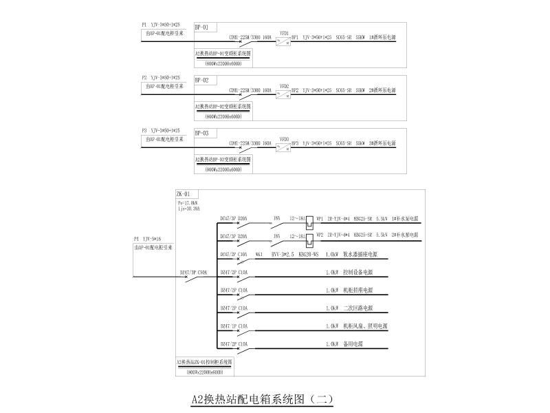 A2换热站配电箱系统图（二）