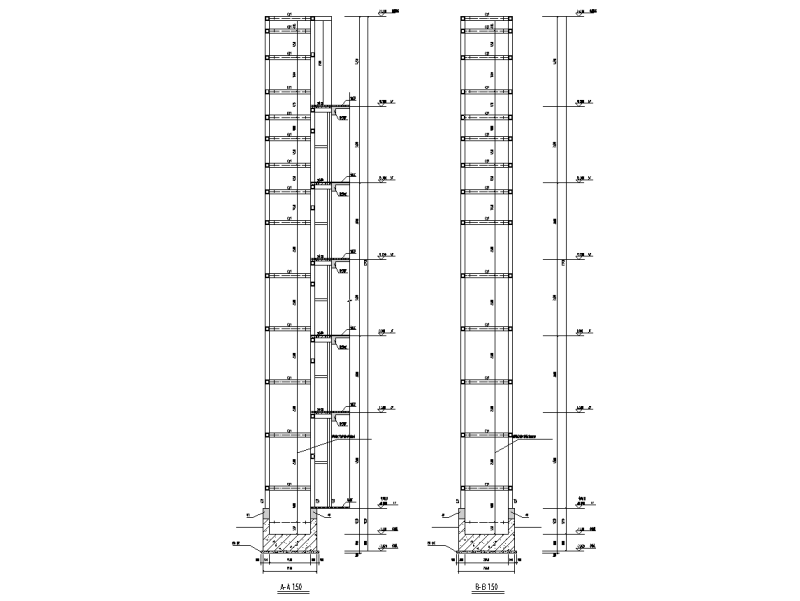 电梯井结构剖面图