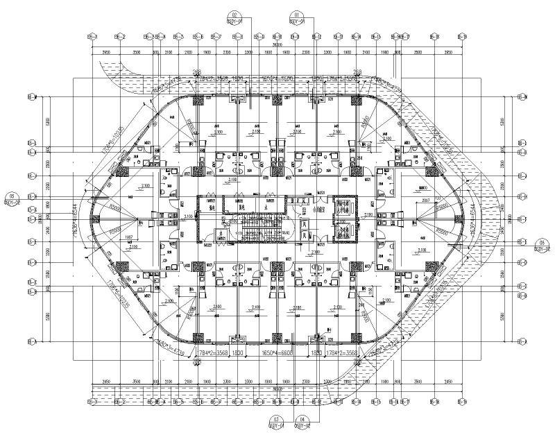 E6办公楼四层平面图