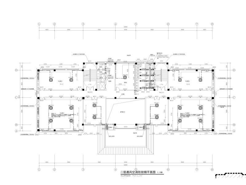 二层通风空调防排烟平面图