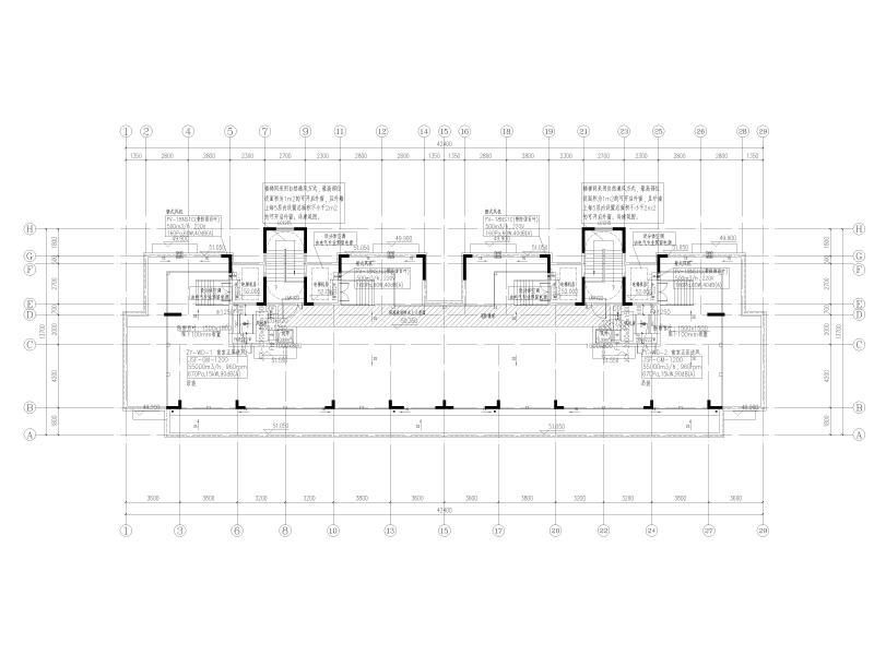 机房层风管平面图