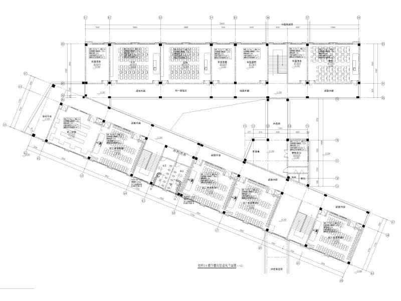 初中1＃教学楼四层通风平面图